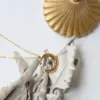 Wholesale PVD Coated Real Gold Plated Moon Titanium Steel Fashion Waterproof Non Tarnish Pendant Necklace