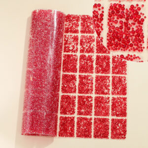 11 big red ball beads / Geometric special-shaped resin hot-melt adhesive tape [whole piece 24*40cm, small square 3*4cm]
