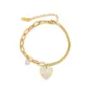 Casual Simple Style Eye Flower Butterfly Titanium Steel Zircon Bracelets In Bulk