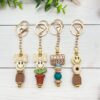 Wholesale New Cute Smiley Dot Bow Silicone Beaded Keychain Bag Key