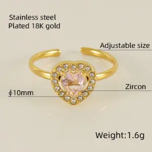 586-Love Ring [Pink Diamond]