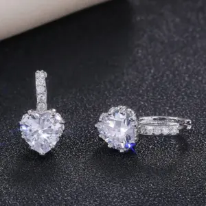 Wholesale Fashion Geometric Diamond Copper Artificial Gemstones Earrings