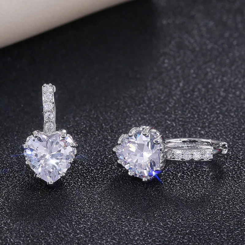 Wholesale Fashion Geometric Diamond Copper Artificial Gemstones Earrings