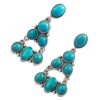 Wholesale Cross-border explosions independent station exaggerated turquoise earrings retro fashion new geometric multi-layer long earrings