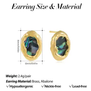 Oval Abalone Shell Earrings 22412_4