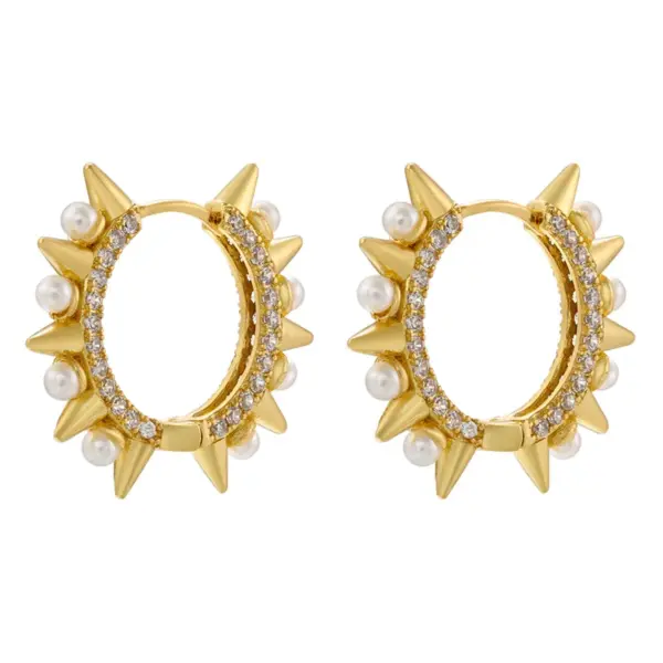 Wholesale 1 Pair Elegant Glam Lady Circle Plating Inlay Copper Artificial Pearls Zircon 18k Gold Plated Earrings