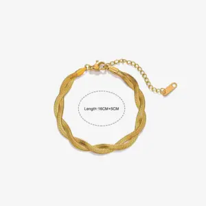 Cross Snake Bones Chain-Gold