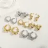 Wholesale 1 Pair Elegant Luxurious Classic Style Ball Plating Copper 14k Gold Plated Hoop Earrings