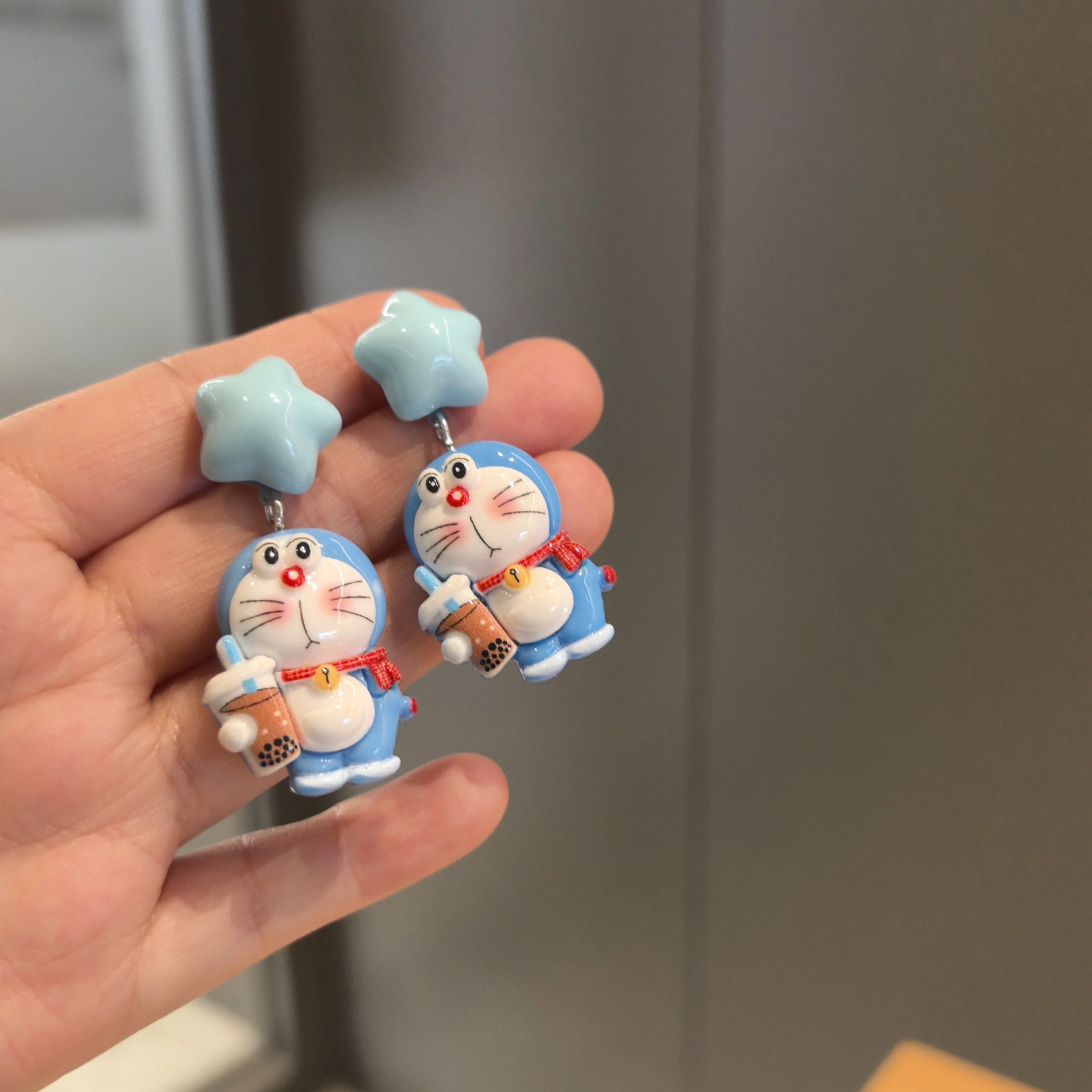 Wholesale Cute blue cat earrings