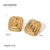 PVD Coated Real Gold Plated 18K Irregular Spiral 304 Stainless Steel IG Style Modern Classic Waterproof Non Tarnish Ear Studs