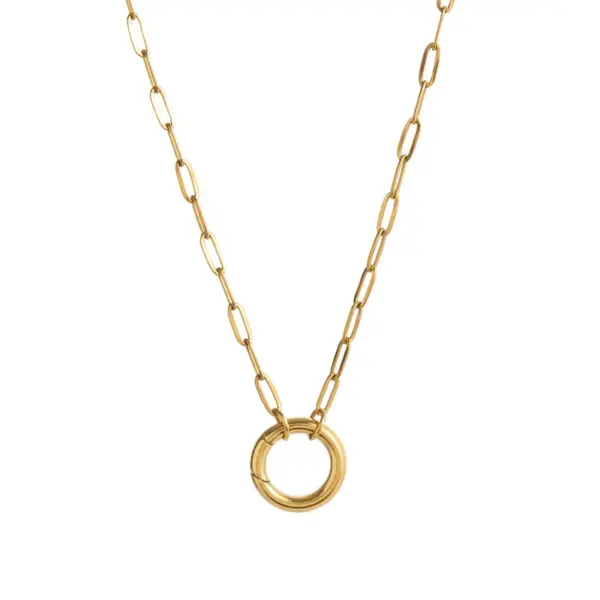 Wholesale 304 Stainless Steel DIY Basic Snake Bone Chain Necklace For Women Vacuum Plated 18K Gold Accessories Lobster Clasp Casual Travel
