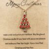 Wholesale Christmas Tree Pendant Card Necklace Clavicle Chain