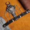 Wholesale punk rivet skull bracelet for men