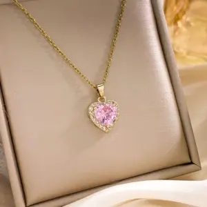 XL727 Pink Love Necklace / Gold