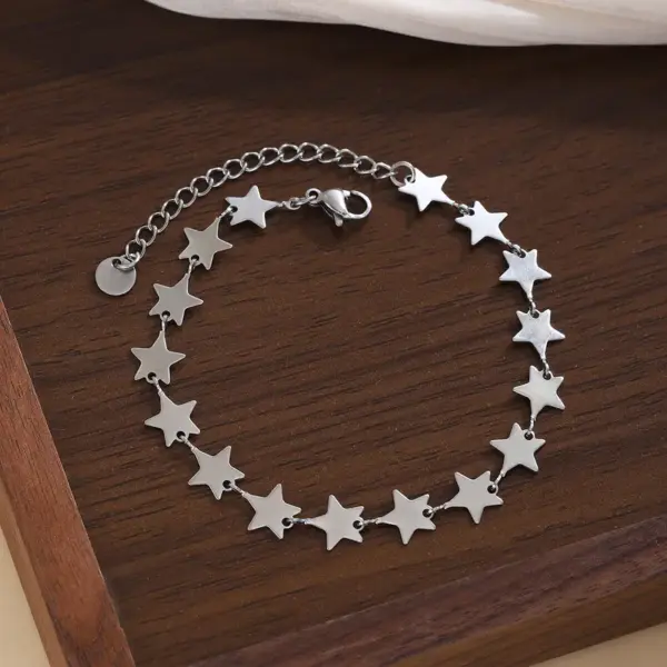 304 Stainless Steel ABS Star PVD Coated Stone-Free 18K Gold Plated Casual Cute Preppy Style Handmade Chain Bracelets Earrings Necklace