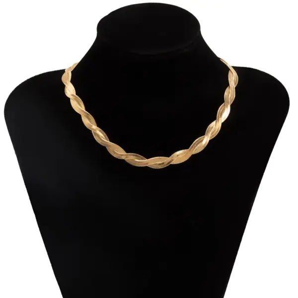 Wholesale PVD Coated 18K Gold Real Gold Plated Geometric 667 Stainless Steel Stainless Steel Simple Style Waterproof Non Tarnish 667 Stainless Steel Necklace