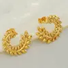 Wholesale 1 Pair Elegant Wreath Polishing Plating Stainless Steel Titanium Steel 18K Gold Plated Earrings