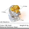 Wholesale 18K Gold Plated 304 Stainless Steel Vacuum Electroplating (In Furnace) Geometric Circle Sun Heart Shell (Jewelry) Waterproof Non-Fading Asymmetric Classic Open Ring
