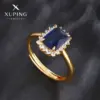 Wholesale Jewelry Elegant XUPING Square Copper Artificial Gemstones 18K Gold Plated Inlay Open Rings