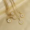 Wholesale PVD Coated 18K Gold Plated Letter Stainless Steel Casual Waterproof Non Tarnish 304 Stainless Steel Lobster Trigger Clasp Closure Pendant Necklace