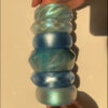 Wholesale Blue Sparkling Water Ripple Round Resin Bracelet