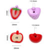 Wholesale Creative colorful 3D strawberry and apple fruit beaded cartoon high-value loose beads DIY mobile phone chain jewelry accessories