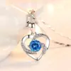 Wholesale Fashion Heart Shape Copper Rhinestones Pendant Necklace In Bulk