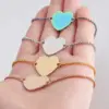 PVD Coated 18K Gold Real Plated Customization Laser Engraving Heart Shape 304 Stainless Steel Casual Waterproof Non Tarnish Bracelets