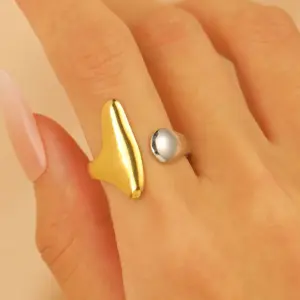 01 18K Real Gold Two-Color T-Shaped 6150