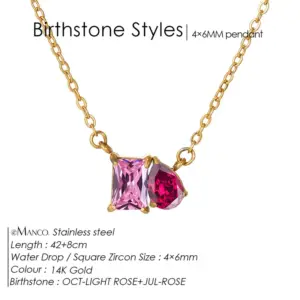 October Pink Square Diamond Rose Water Droplets