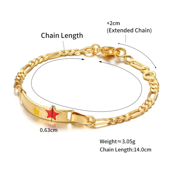 Wholesale Xuping New Drop Oil Series Geometric Square Lightweight Imitation Gold Color Children's Bracelets