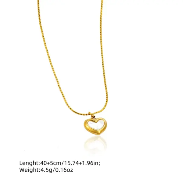 Wholesale PVD Coated Real Gold Plated 18K Gold Heart Shape Titanium Steel Elegant Sweet Simple Style Waterproof Non Tarnish Jewelry Set