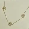 Wholesale Fashion Flower Copper Necklace Pearl Copper Necklaces