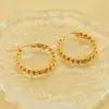 Wholesale 1 Pair Elegant U Shape Plating Stainless Steel Titanium Steel 18K Gold Plated Hoop Earrings