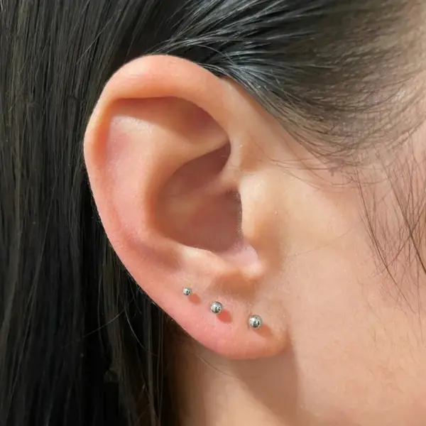 3 Pairs Cute Simple Style Classic Style Solid Color Plating 304 Stainless Steel 14K Gold Plated Ear Studs