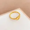Wholesale 304 Stainless Steel Solid Color PVD Coated 18K Real Gold Plated Simple Style Waterproof Non Tarnish Plating Gold Rings
