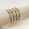 Wholesale Ig Style Devil's Eye Copper Beaded Plating Inlay Zircon 18k Gold Plated Bracelets