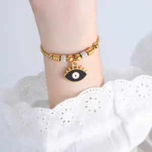 E457-Black Oil Dripping Gold Bracelet