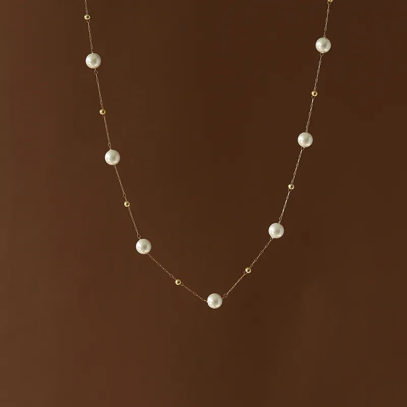 Wholesale PVD Coated Real Gold Plated Round Titanium Steel Fashion Waterproof Non Tarnish Necklace