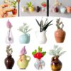 Wholesale Cute refrigerator sticker double door Internet-famous ins resin magnet mini vase three-dimensional set of personalized creative decoration