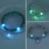 Wholesale Hip-hop Lotus Alloy Beaded Luminous Inlay Zircon Bracelets