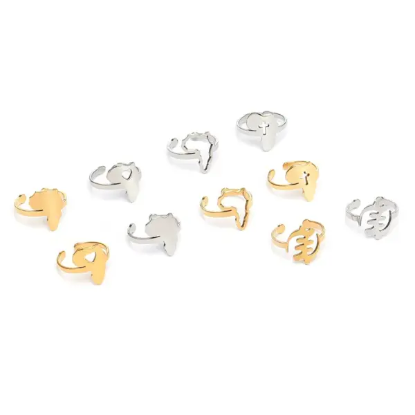 Water Plating 18K Gold Plated Geometric 201 Stainless Steel Simple Style Open Ring