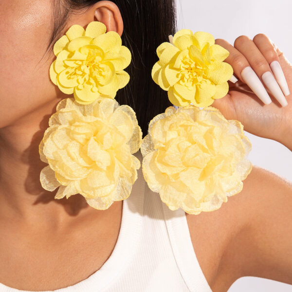 Wholesale Valentine's Day Fresh Multi-colored Flower Earrings