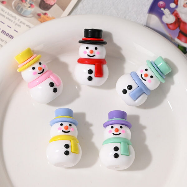 Wholesale Christmas snowman rubber beads, Christmas loose beads DIY