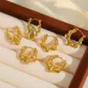 Wholesale 1 Pair Basic Simple Style Irregular Geometric Plating 304 Stainless Steel 18K Gold Plated Earrings