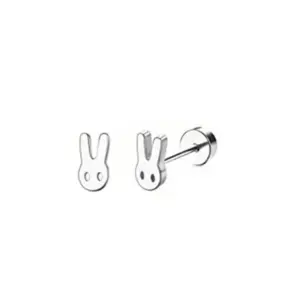 Silver / One Size / Bunny ear studs