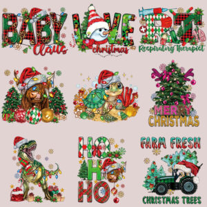 Wholesale Christmas hot stamping in stock clothes UV DTF Ready to Press Transfers Wraps