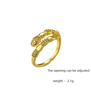 J125 Golden Bamboo Snake Ring