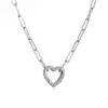Wholesale Fashion Micro-inlaid Zircon Peach Heart Cable Chain Copper Necklace Wholesale Nihaojewelry