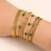 Wholesale Fashion Geometric Stainless Steel Zircon Bracelets In Bulk